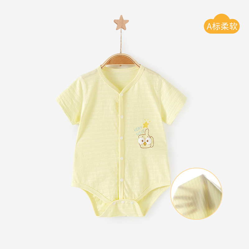 Mameluco de verano para bebé recién nacido, unisex, fino, de manga corta, tipo triángulo, traje para gatear, body para bebé de un mes image 8