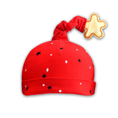 Newborn Baby Hat for Full Moon, Birthday, and 100th Day - Red for 0-3-6 Months, Unisex Baby Star Chinese Style Onesie Hat