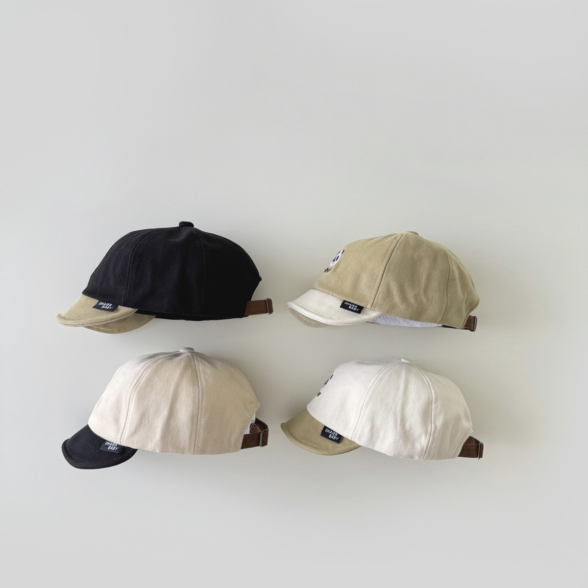 Unisex Baby muts Schattige panda borduurwerk zachte baby muts Baby honkbalpet_voghion.com