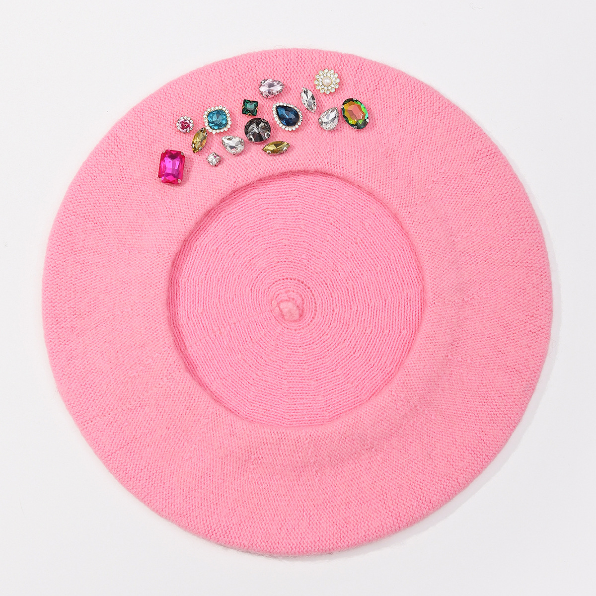 Unisex Neue Herbst- und Wintermütze aus Wolle für Malerinnen, koreanische Version des vielseitigen Hutes mit Strass-Baskenmütze, modischer achteckiger Hut, trendiger Hut_voghion.com