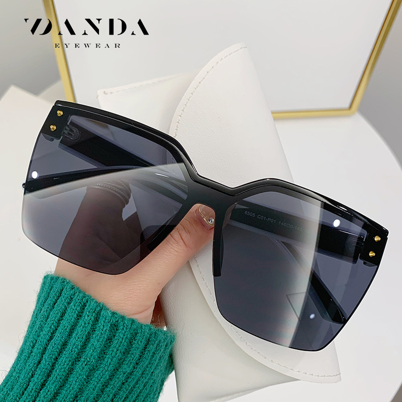 Transmisión en vivo nuevas gafas de sol 6505 moda personalizada gafas de sol sin marco Internet Celebrity Street shooting gafas de sol de Marco grande de las mujeres
