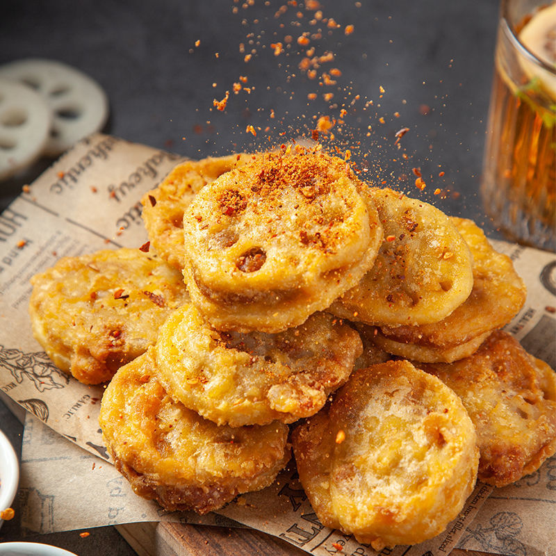 Crispy lotus root box 1kg coupling clamp Chicken wholesale Full container Fast food Fried food Quick-freeze Fast food