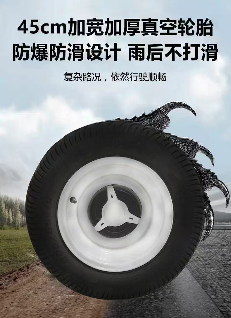 Electric four-wheeled vehicle for scenic sightseeing tours, customer pick-up and transportation, passenger-carrying electric vehicle with canopy, black
