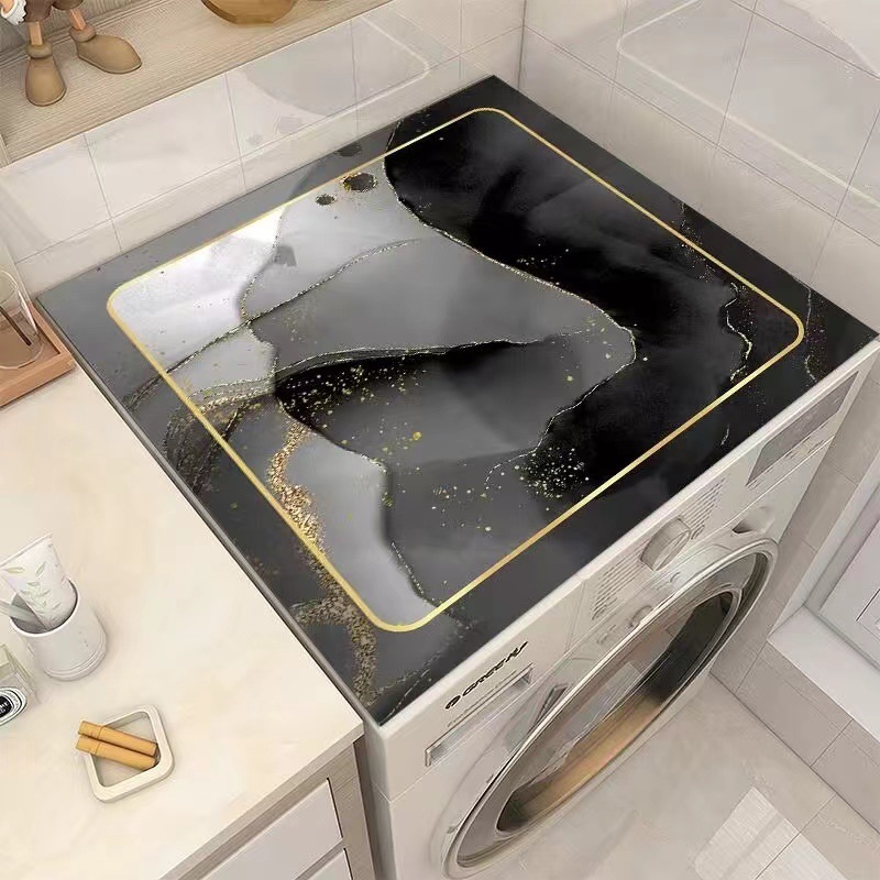 Cojín de lavadora de tambor cubierta de polvo microondas refrigerador techo protector solar tela sin lavado estilo de barro de diatomeas de corte