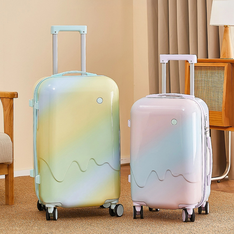 [Fábrica cuidadosamente seleccionada] Maleta de helado degradado, maleta con ruedas para mujer, fuerte y duradera, contraseña de gran capacidad para estudiantes varones