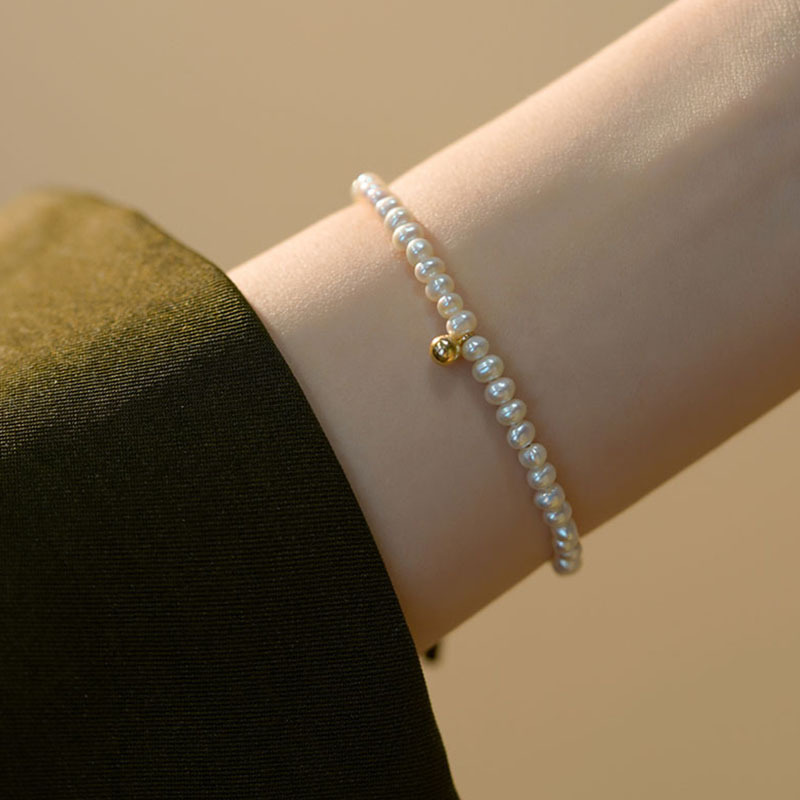 33g Weight Vacuum Plating Gold Plating Process Simple Style Geometric Imitation Pearl Titanium Steel Women's Bracelets 1 Piece