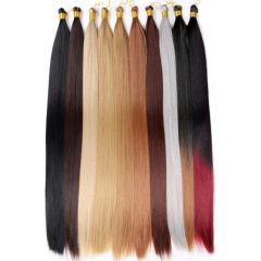 Wholesaleボーンストレーヨンbulk hair 24インチ化繊ヘアハンドルブラッシングHair