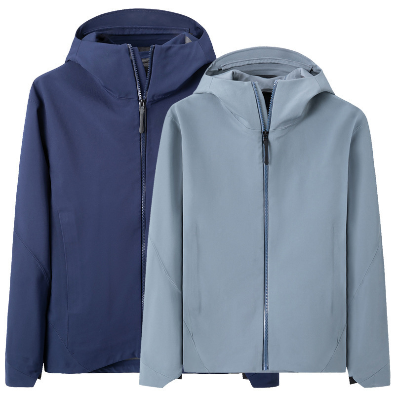 Single-Layer Jacket Spring & Fall Thin Men's and Women's Waterproof Jacket Warm Ski Mountaineering Clothing Long-Sleeved Heat-Sealed Jacket Hooded Single-Layer Jacket Spring & Fall Thin Men's and Women's Waterproof Jacket Warm Ski Mountaineering Clothing Long-Sleeved Heat-Sealed Jacket Hooded