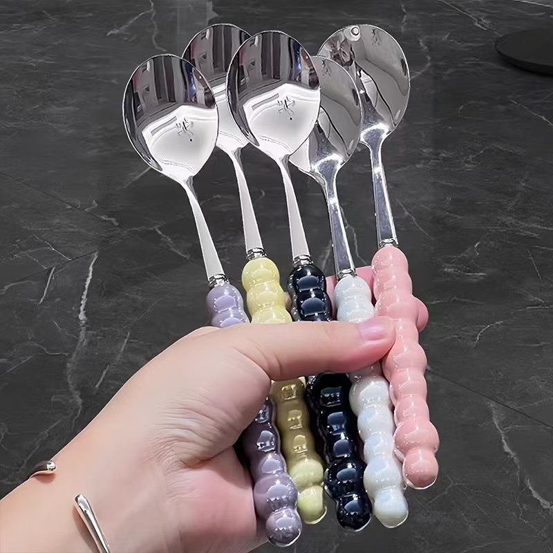 Ceramic spoon stainless steel