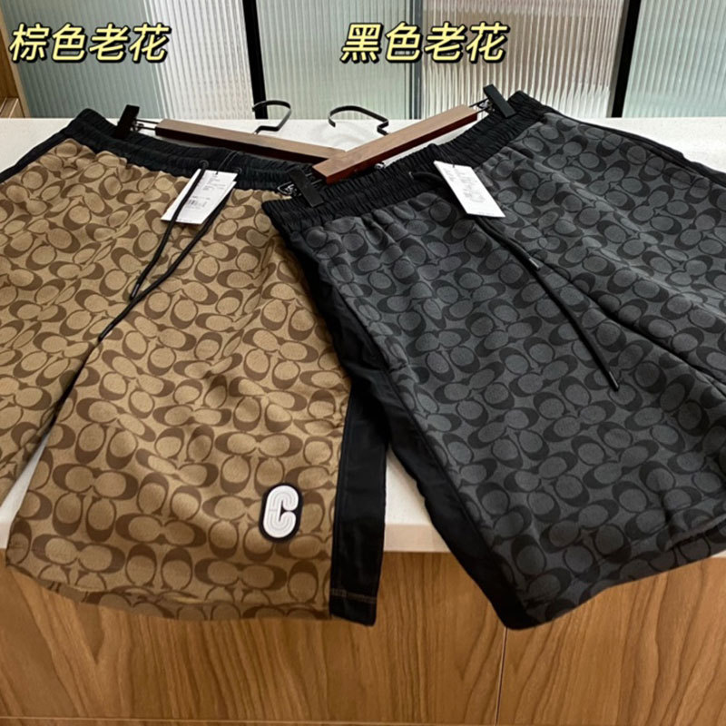 2026 Summer New Style Ch Brand Full-Print Monogram Patchwork Leather Label Casual Loose Retro Unisex Shorts Five-Point Pants 2026 Summer New Style Ch Brand Full-Print Monogram Patchwork Leather Label Casual Loose Retro Unisex Shorts Five-Point Pants