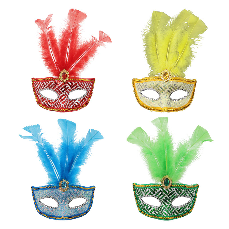 Halloween máscara de plumas de sequillas de carnaval fiesta de mascaras de navidad máscara de encaje sexy para mujeres TK