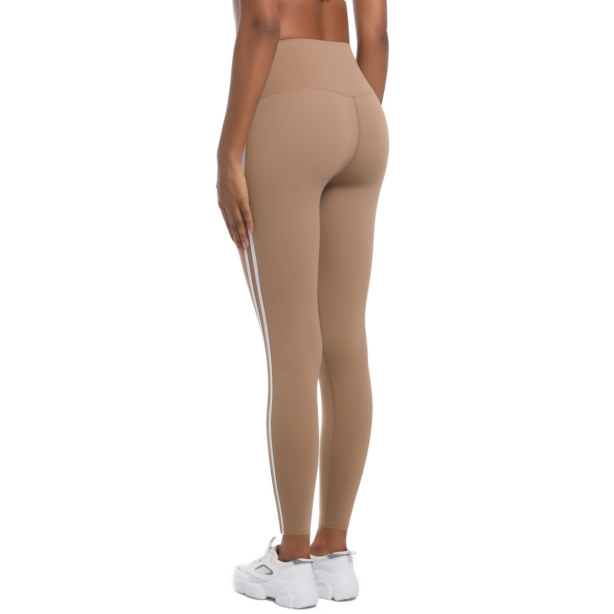 Fitness Sport Style Stripe Nylon Collarless Side Stripe Active Bottoms Leggings display picture 49