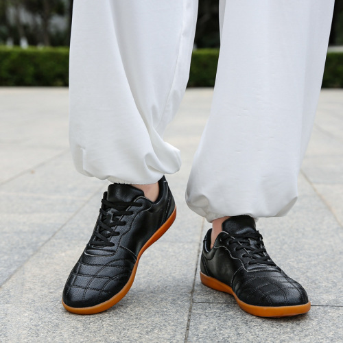 Chenjiagou Tai Chi Shoes for Men and Women - Spring and Summer Soft Leather Cowhide Sole Breathable Hole Martial Arts Training Shoes for Tai Chi Practice