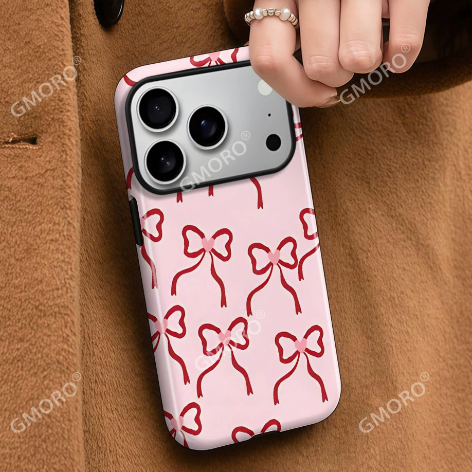 Phone Case (apple iPhone17) 2-in-1 Bow Design, Double-Layer Protective Shell