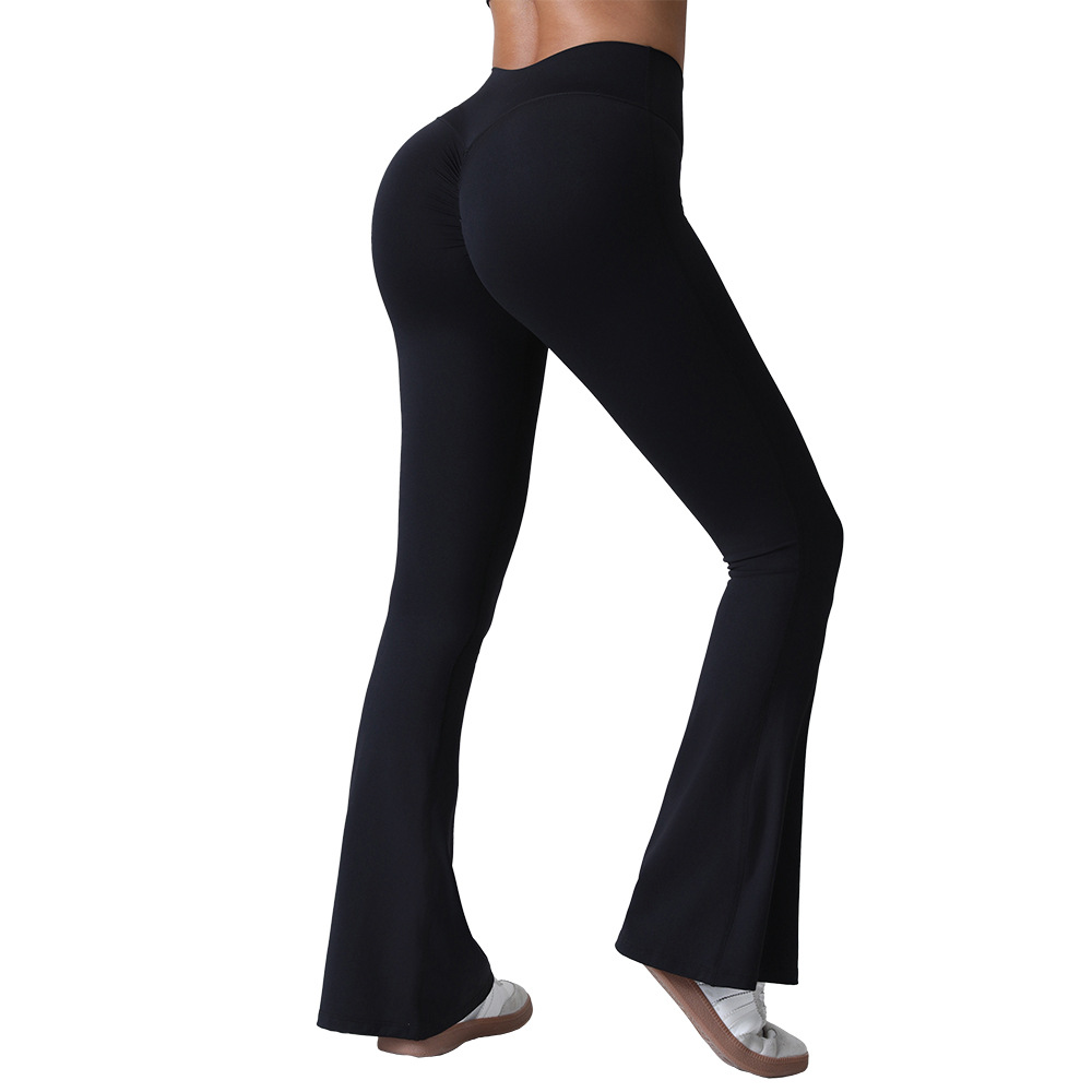 [Personalización] Pantalones de yoga transfronterizos de cintura alta y microlámicas Pantalones deportivos de gimnasio Pantalones delgadas