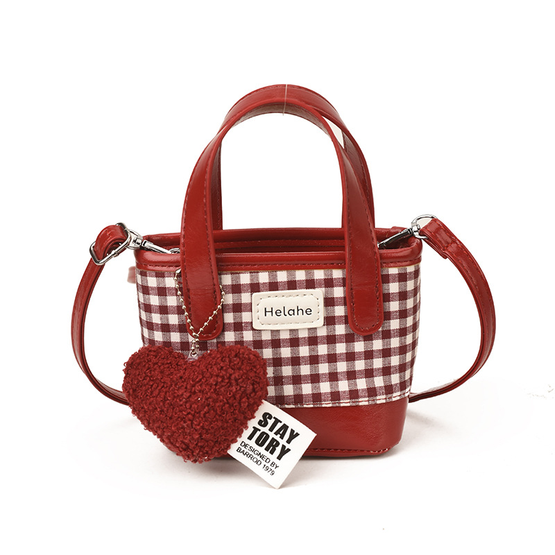 Bolsas infantiles de comercio exterior transfronterizo pequeñas bolsas frescas de amor colgante bolsas de cubo de mano lindas bolsas de hombro de niñas