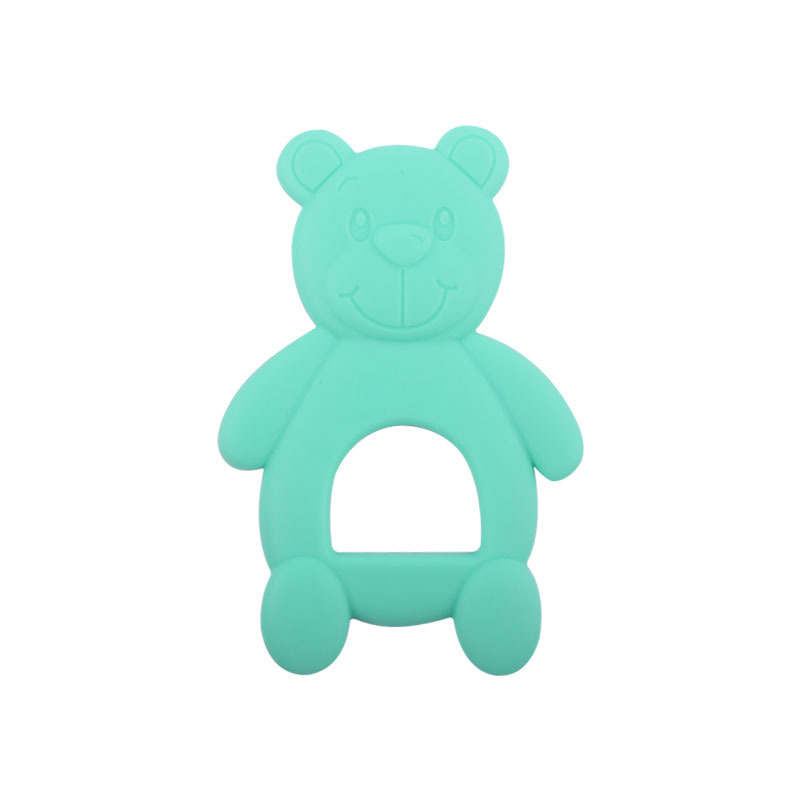 Bebé juguetes creativos bebé suministros fabricante bebé mordedor nuevo animal de dibujos animados oso molar silicona mordedor palo