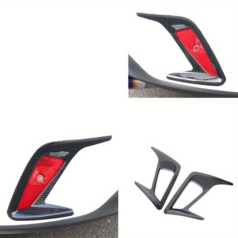 For Focus Hatchback Mk4 2019-2020 Carbon Fiber Rear Fog Light Frame Cover Trim 2Pcs