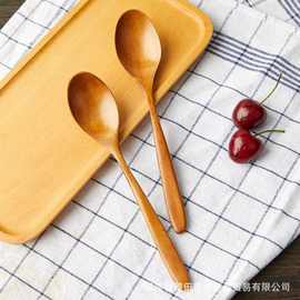 厂家直销 日式创意木勺子 防烫嘴儿童勺子饭勺汤勺 搅拌勺小调羹