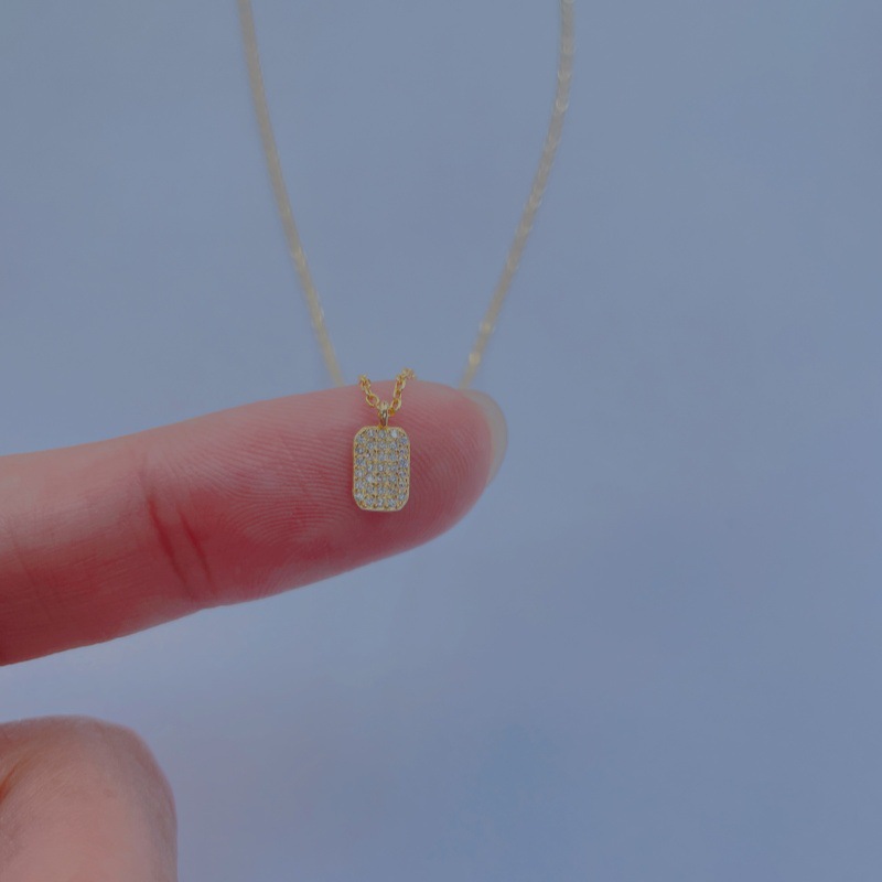 Pendant Necklace Classification 925 sterling silver Chain Material cable chain Chain Type Daily Occasion 925 Sterling Silver Zircon Cable Chain Geometric Pendant Necklace