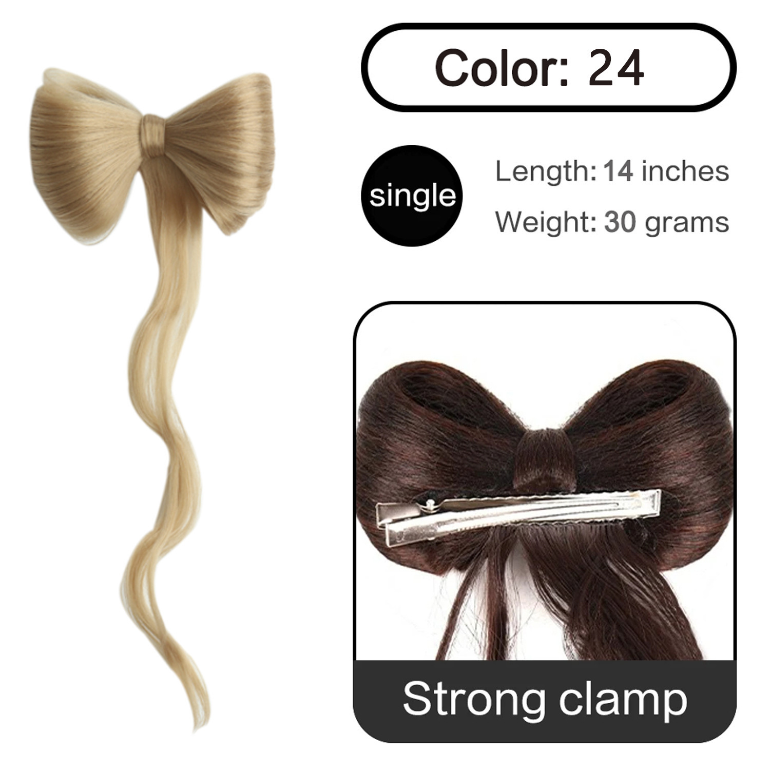 Arco medio atado pelo rizado de cola de caballo alta boca de pato clip temperamento bola cabeza peluca de mujer frisa vestimenta de estilo antiguo