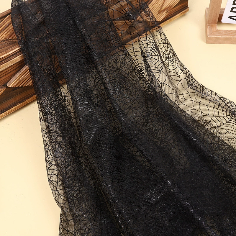 Спотовая паутина сплошная сетчатая ткань с ажурным кружевной сеткой Хэллоуин паутина с полым кружевной тканью