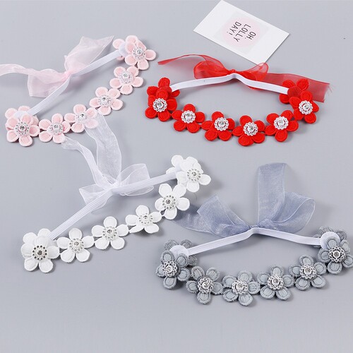 Korean version of baby hair accessories, headband, cute flower headband, elastic edge princess headdress, European and American popular children's accessories for photo taking