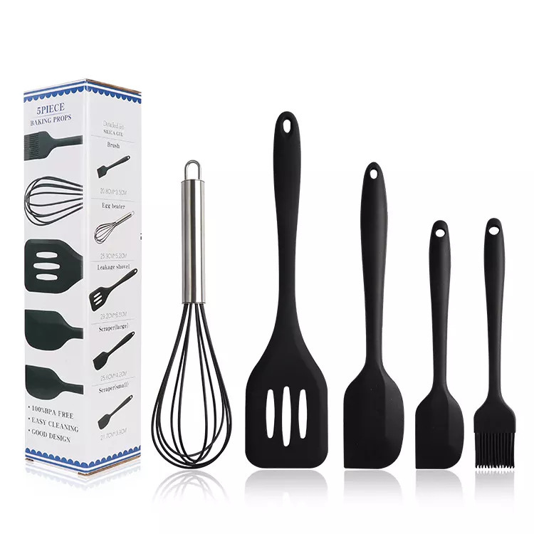 5 piezas de herramientas de cocina, raspadora, cepillo de aceite, batidor de huevos, pala de fugas, pastel, cocina, conjunto de 5 piezas image 8