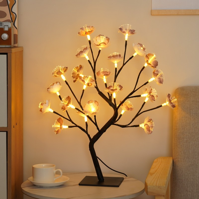 회색 동백나무 램프