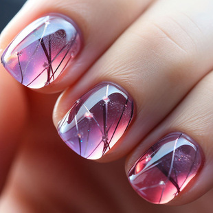 Short glass ice seal blooming ice transparent summer white European and American ins style nail beauty piece wear nail wholesale