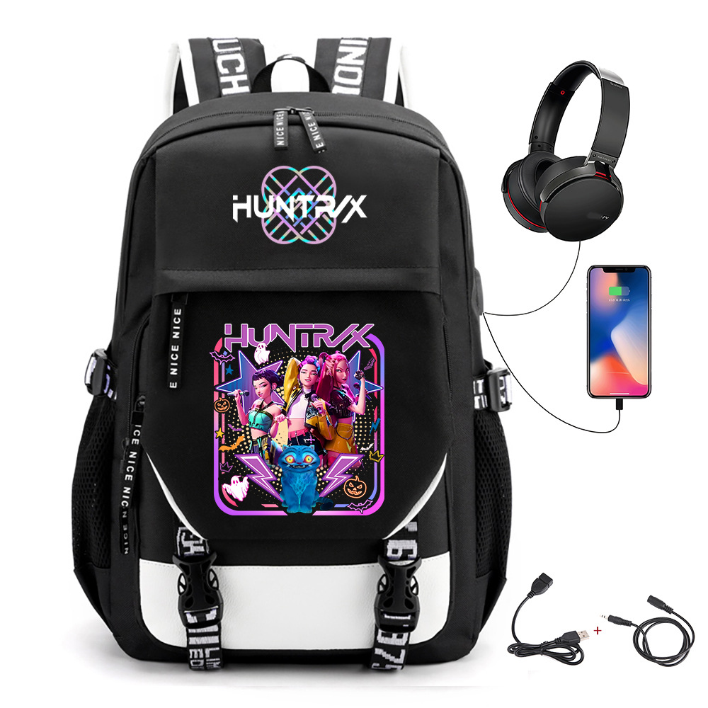Comercio exterior transfronterizo KPOP Caza de brujas película impresión perimetral mochila mochila escolar mochila USB