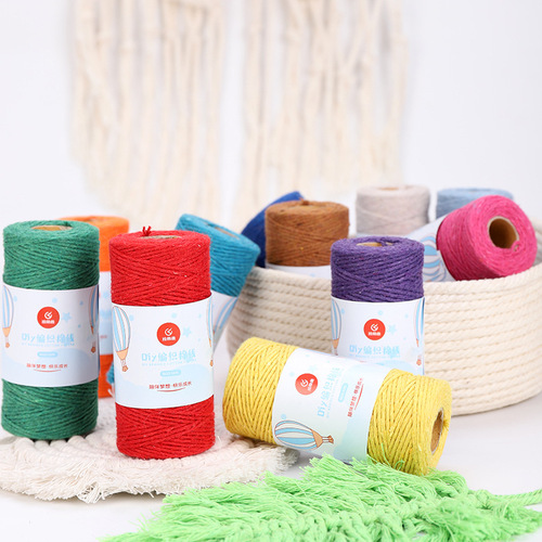Manufacturer 1mm colorful multi-strand cotton thread Bohemian style tapestry decorative rope 100 yards a roll of cotton rope