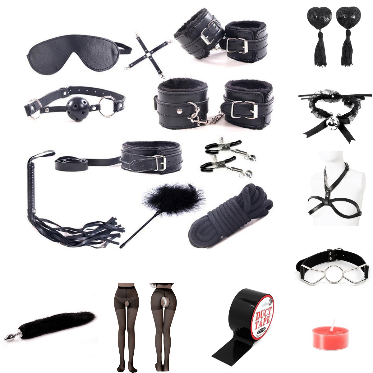 Productos para adultos SM, divertidos ataduras para la cama, juego de 14 accesorios, juguetes eróticos femeninos, juguetes de castigo para parejas image 10