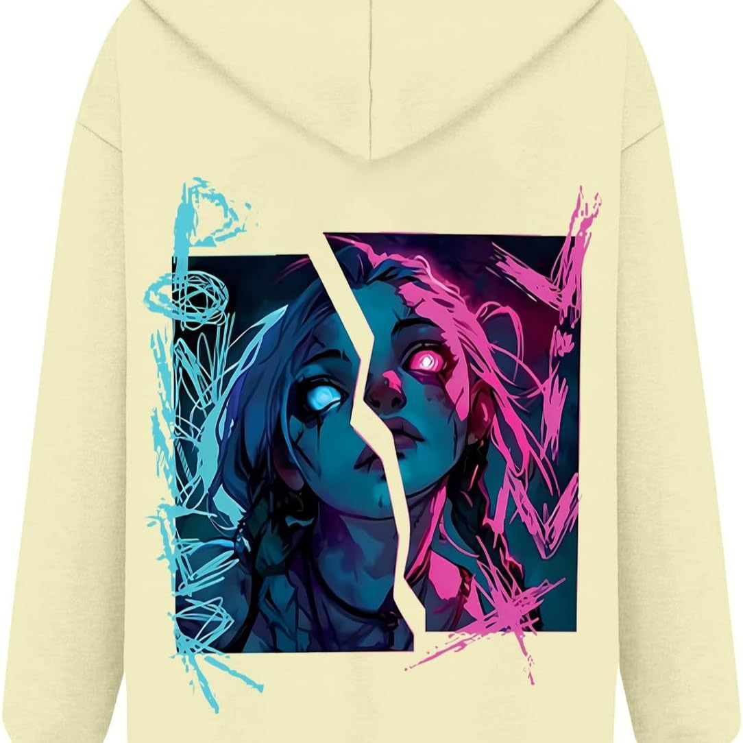 DLDXJQTPL Jinx Was Here Women Hoodie Jinx Arcane Figure