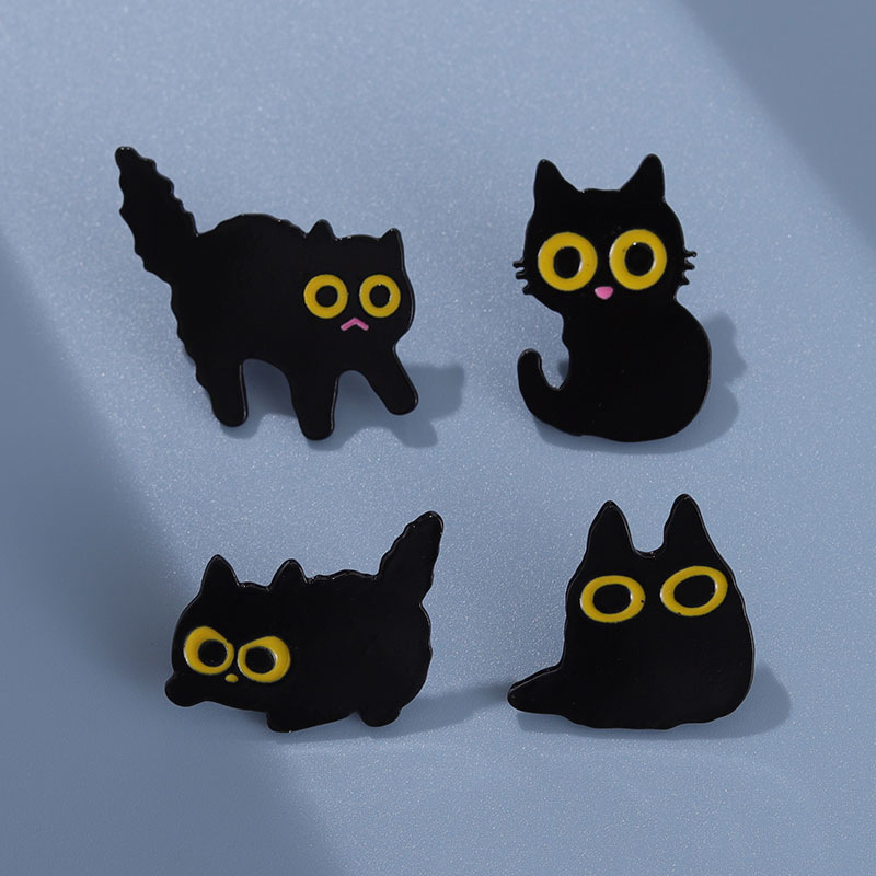 Cute Cat Flower Alloy Stoving Varnish Unisex Brooches display picture 3