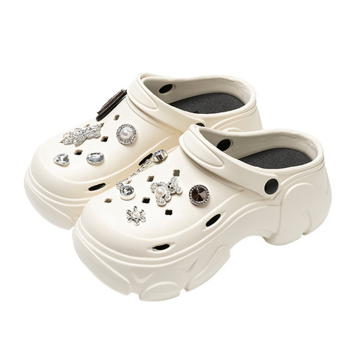 Thick-soled anti-slip outdoor hole sandals for women 2025 summer EVA with a squishy feel and heightening beach cool sandals