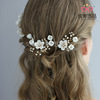 Hair accessory for bride from pearl, ceramics handmade, set, European style