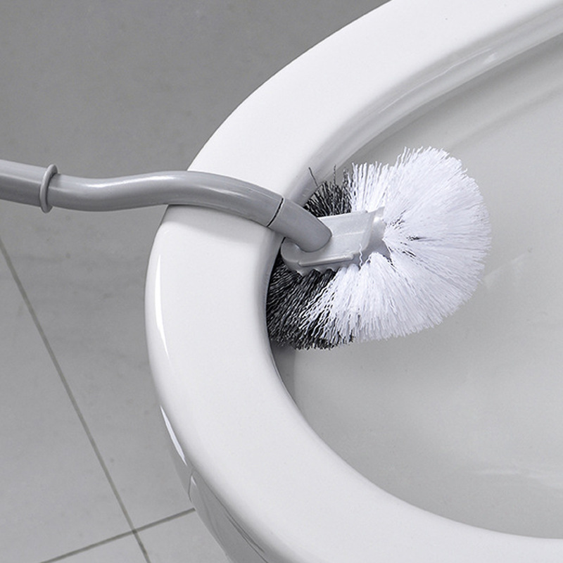 S型日本式トイレブラシエルボ隙間死角なしトイレブラシ使い捨てソフト毛長柄トイレブラシセット|undefined