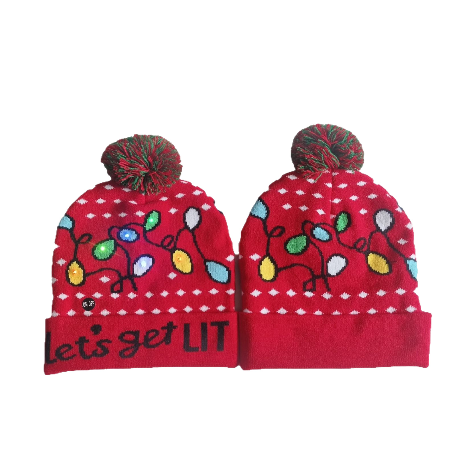 Gorro de Punto de Navidad con LED para Adultos de Fibra Acrílica con Luces LED Multicolores para Fiestas de Navidad image 6