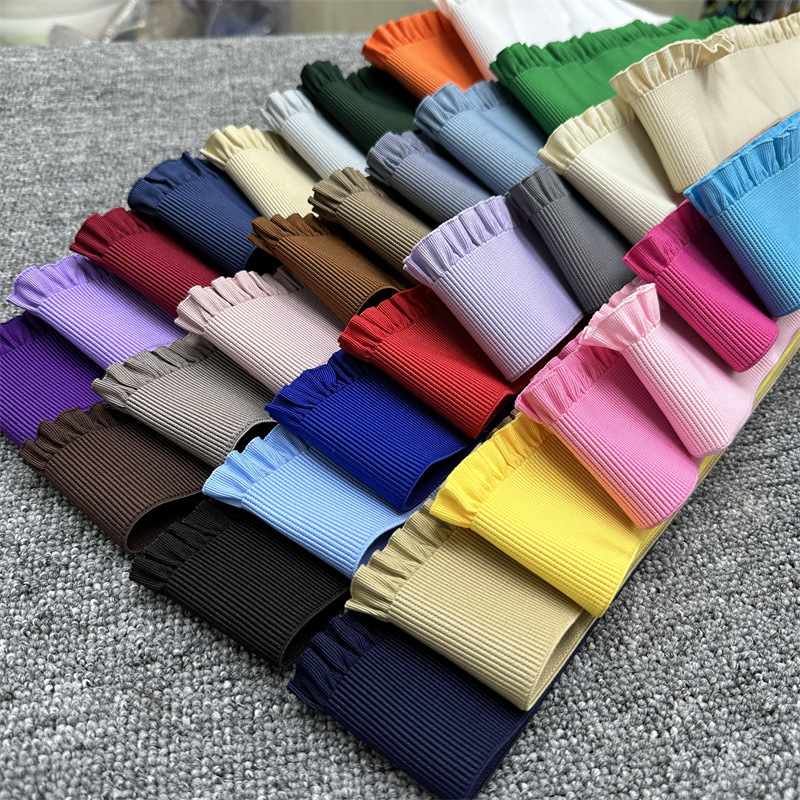 6cm木耳边荷叶纹褶皱松紧带 束腰弹力橡筋织带