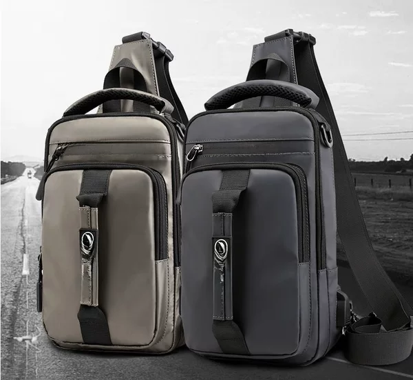 Manufacturers batch of new men's chest bag charging usb interface chest bag multi-function shoulder bag shoulder bag