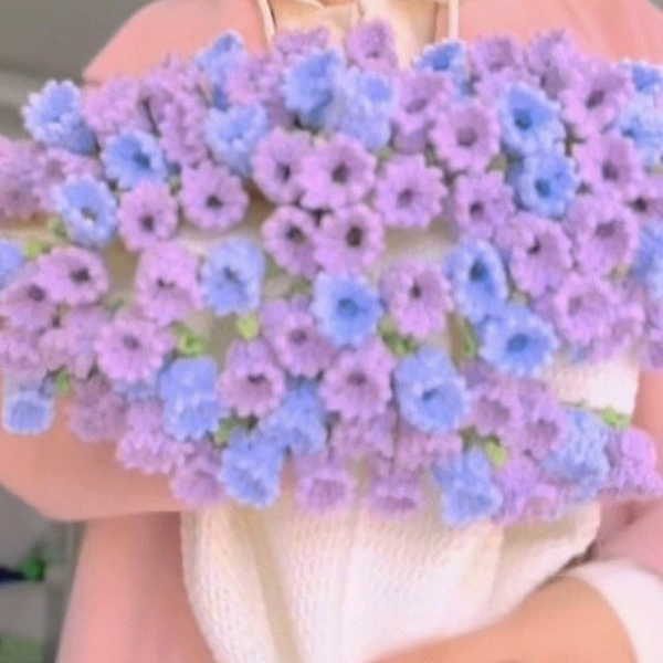 (14 rounds of milk cotton) Purple lily of the valley material bag + delivery tool