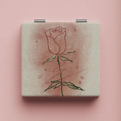 Factory Direct Sale Portable Foldable Mirror Student Makeup Mirror Compact Mini Cute Dual-Sided Touch-Up Mirror