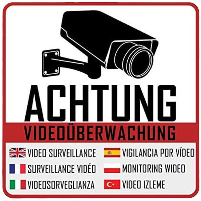Warning Video Surveillance Advanced Sticker Security Sign Camera Video Surveillance Object Warning Sign 5