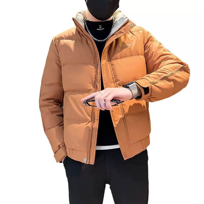 The popular popular model red winter new men's three-proof stand-up collar warm down