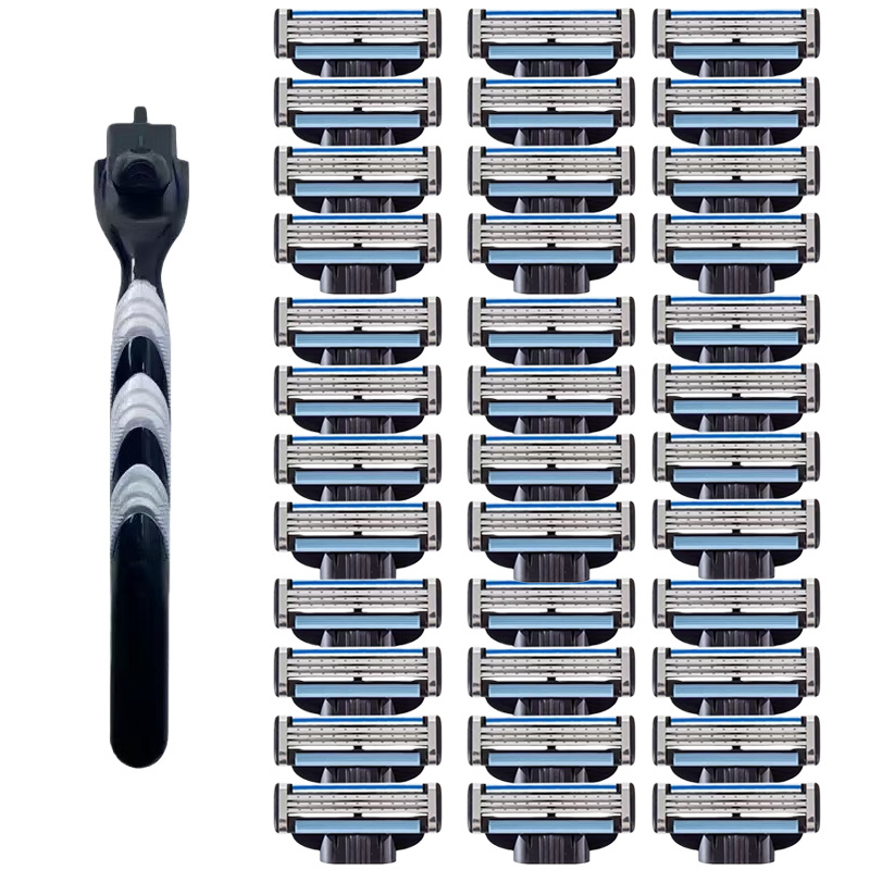Three-Layer Manual Razor Blade, Manual Razor, Three-Layer Stainless Steel Blade, Old-Fashioned Razor Cross-Border Wholesale