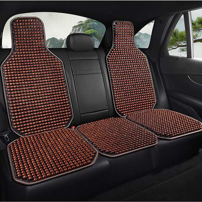 New Car Seat Cushion, Summer Cooling Pad, Single Piece Breathable and Ventilated Car Seat Mat, Wooden Bead Ice Silk Heat Insulation Seat Cushion for Car Use