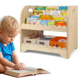 创意木制绘画书籍收纳架实木家用相册手账本置物架木质多功能支架