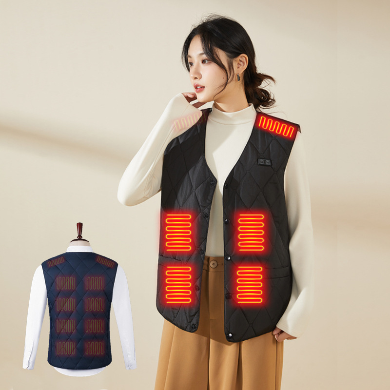 Autumn and Winter Smart Heating Vest for Women Cross-Border Wholesale Electric Heating Vest Constant Temperature Heating Warm Cardigan Women's Jacket