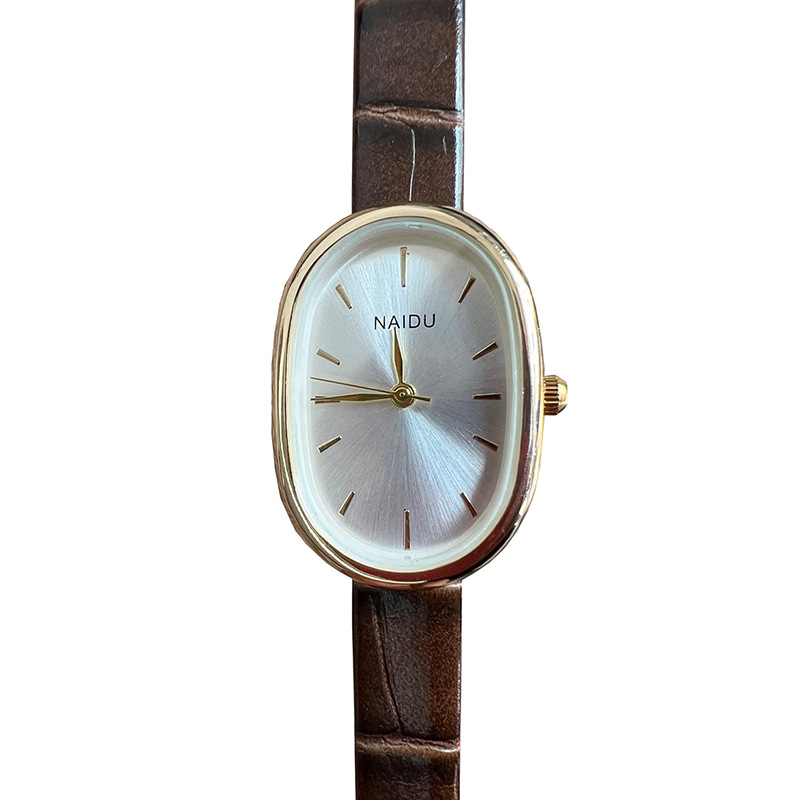 NAIDU手表批发椭圆皮带女表石英表机芯静音时尚腕表直播厂家批发